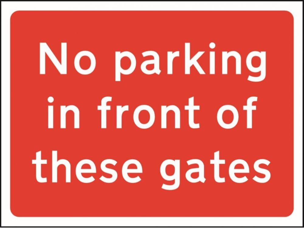 No parking in front of gates