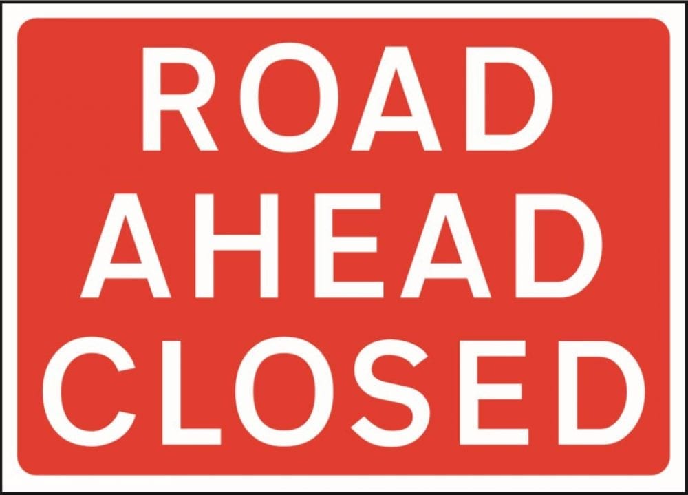 Road ahead closed