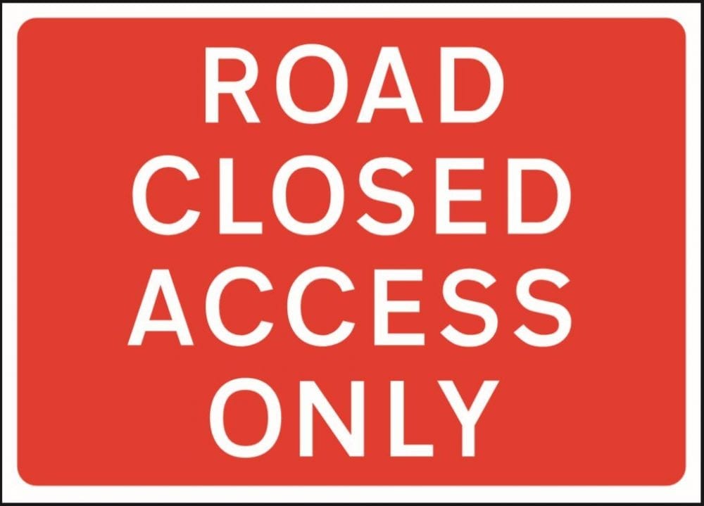 Road closed access only