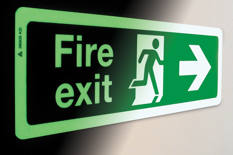 Fire exit sign