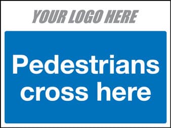 Pedestrians cross here