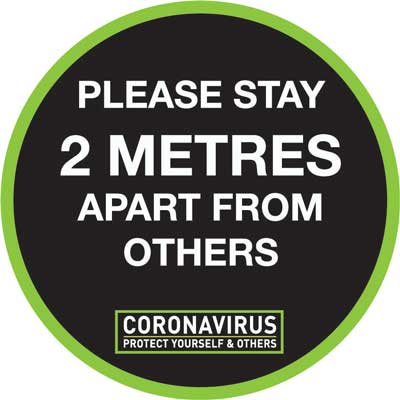 604554-T Please stay 2 metres apart from others coronavirus sign from Stocksigns Ltd