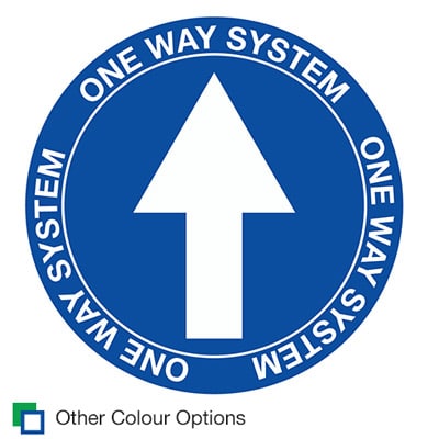 Arrow With One Way System Message Covid 19 Floor Vinyl Stocksigns