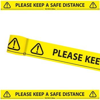 4740 Please keep a safe distance tape 66metre from Stocksigns Ltd