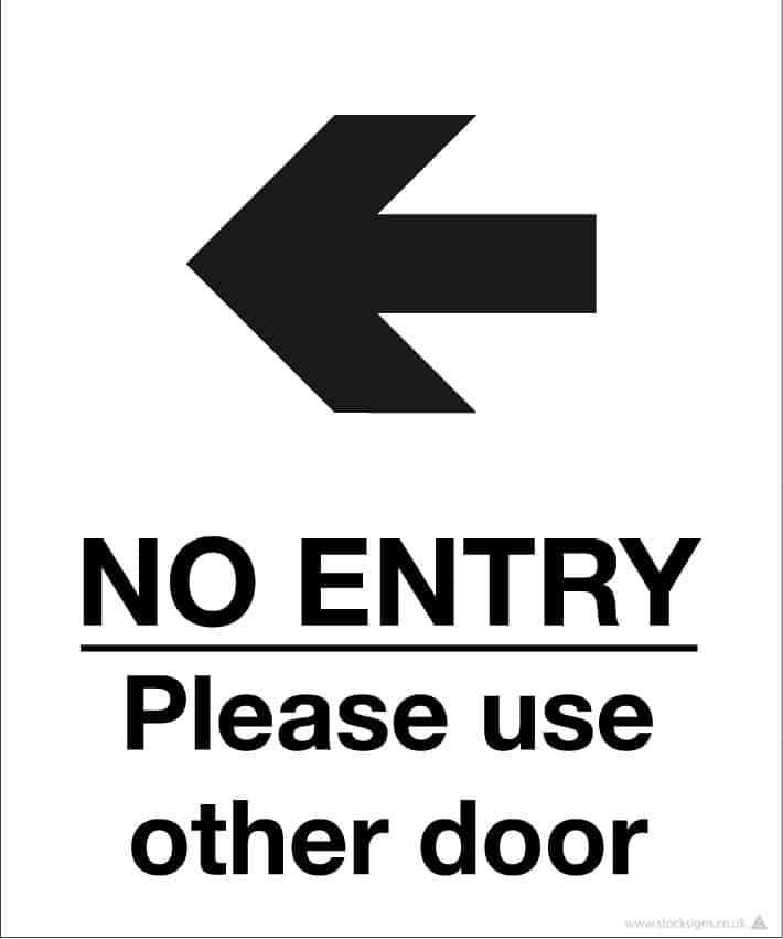 Entry sign. Use me please. Please use 1.35. No entry.