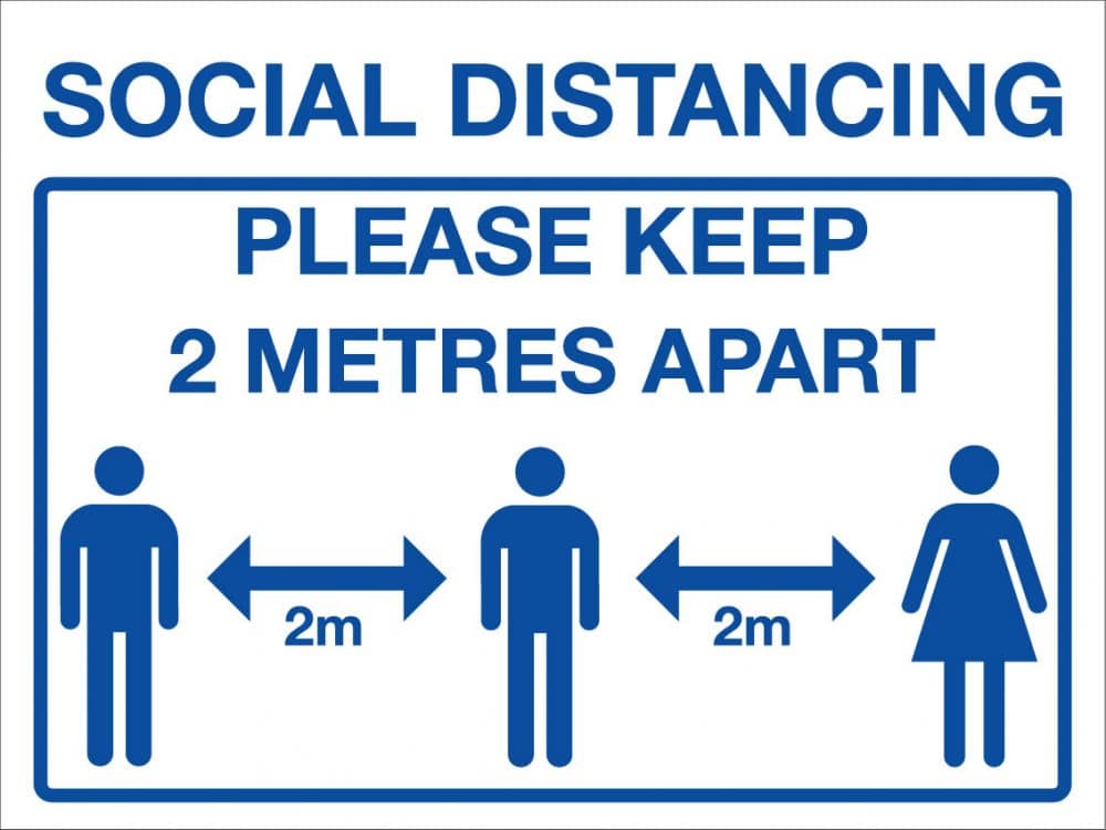 1046 social distancing signage for coronavirus COVID-19