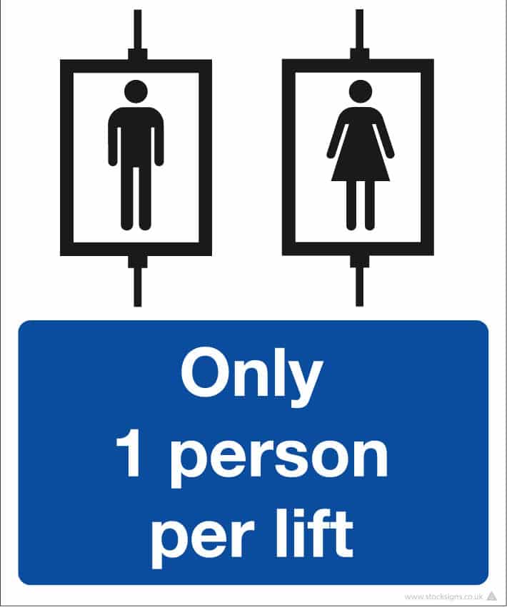 1045 Lift signage for coronavirus COVID-19