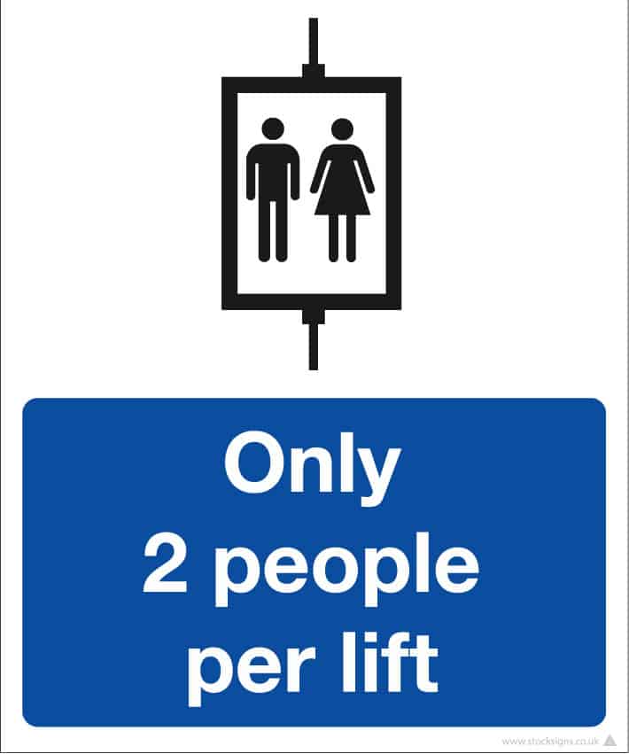 1045 Lift signage for coronavirus COVID-19