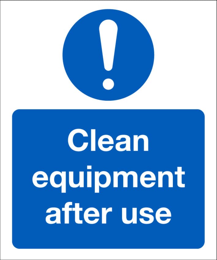 104689JK Clean equipment after use COVID-19