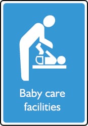 Baby care facilities sign