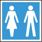 Female and male image sign for washrooms.