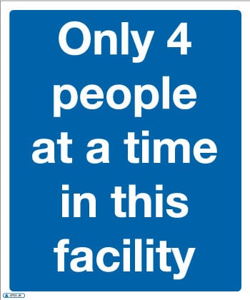 Only 4 people at a time COVID-19 Sign