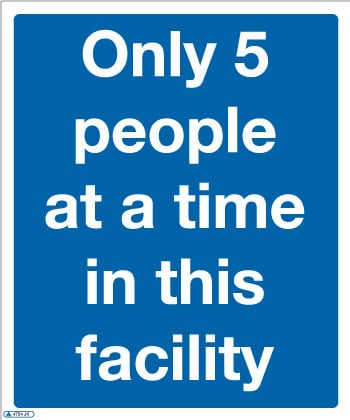 Only 5 people at a time COVID-19 Sign