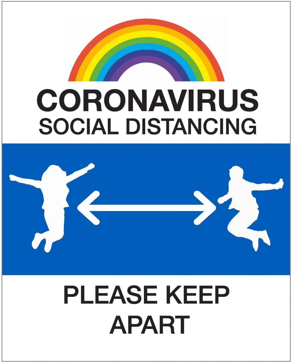 4791 COVID 19 School sign social distancing