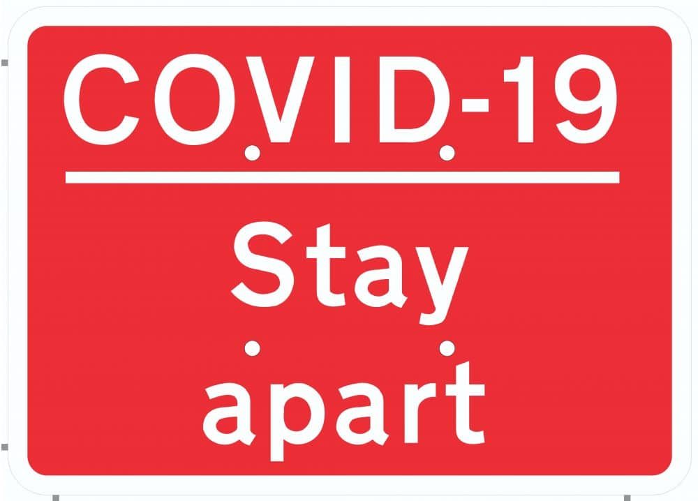 COVID-19 Stay Apart (Quick Fit Traffic Sign)