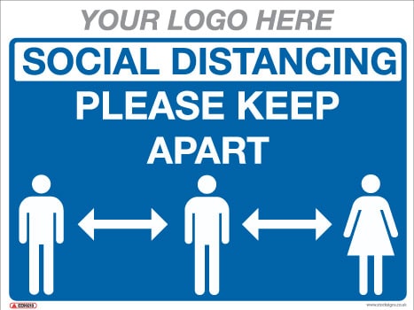 EE90230 generic social distancing sign