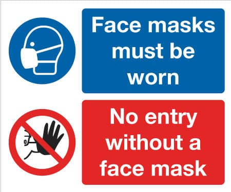 4860 Face masks must be worn, No entry without a face mask sign