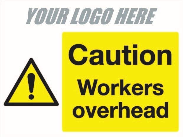 Caution Workers overhead