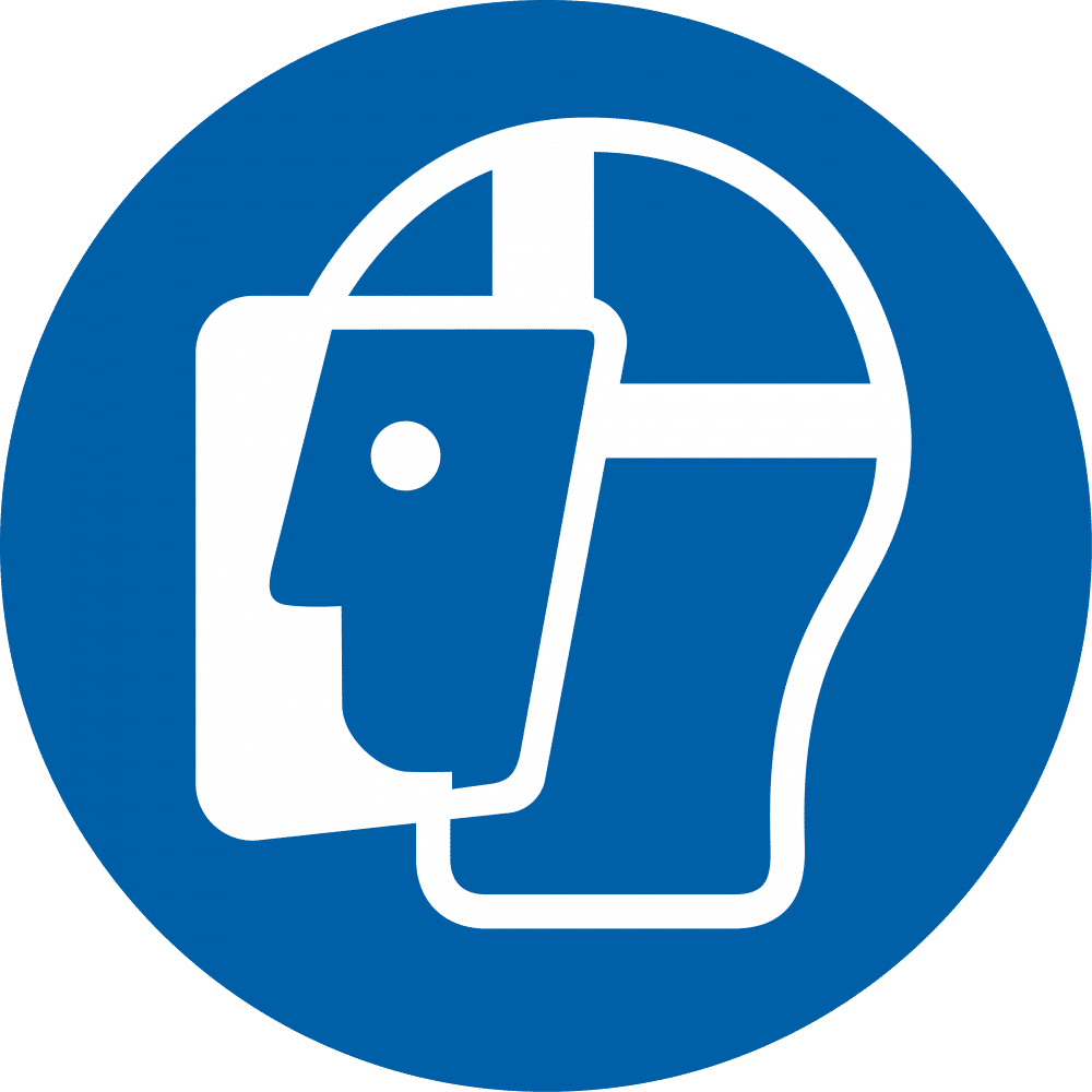 Face shield symbol sign