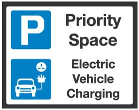 Priority Space Electric Car Charging sign