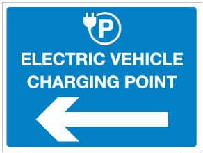 Electric Vehicle Charging Point Sign.