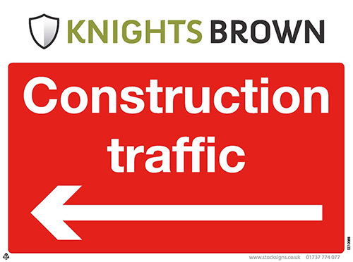 Construction Traffic Directional Sign