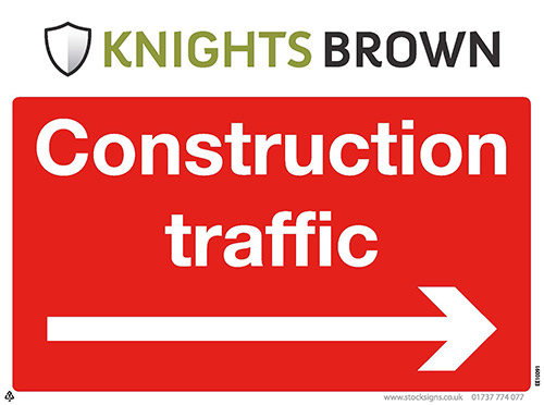 Construction Traffic Directional Sign