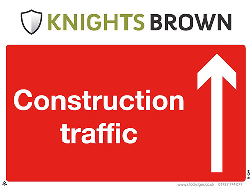 Construction Traffic Directional Sign