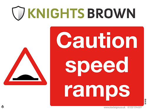 Caution Speed Ramps Sign - 4mm Correx, 400 x 300mm