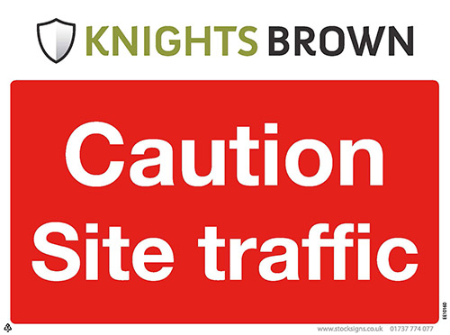 Caution Site Traffic Sign - 4mm Correx, 400 x 300mm