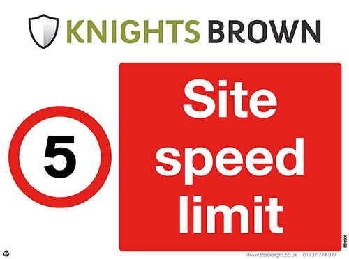 Site Speed Limit Sign (5mph) - 4mm Correx, 400 x 300mm