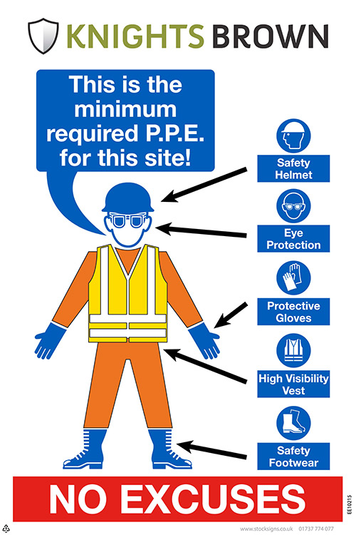 Minimum PPE Safety Board Stocksigns