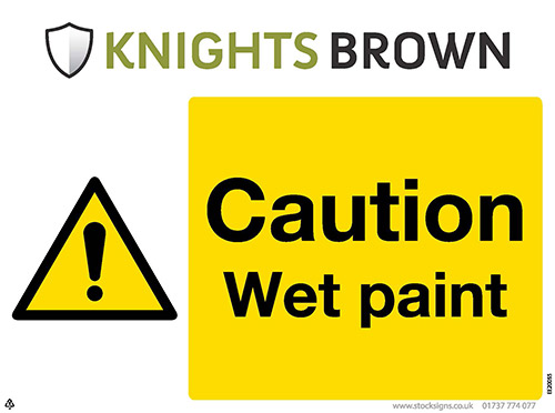 Caution - Wet Paint Sign - 4mm Correx, 400 x 300mm