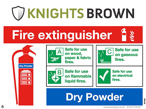 Dry Powder Fire Extinguisher Sign - 4mm Correx, 800 x 600mm