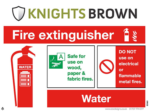 Water Fire Extinguisher Sign - 4mm Correx, 400 x 300mm