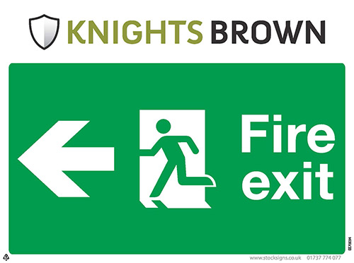 Fire Exit Directional Sign (Non-diagonal directions)