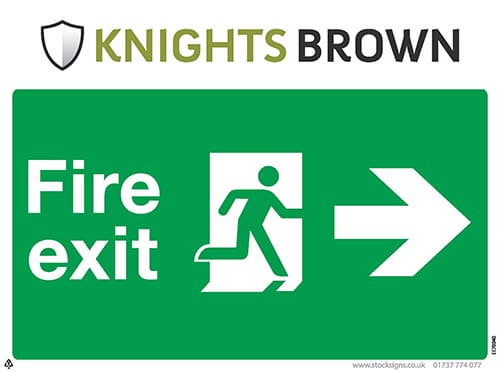 Fire Exit Directional Sign (Non-diagonal directions)