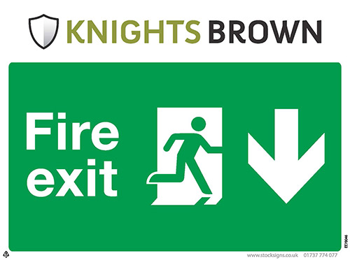 Fire Exit Directional Sign (Non-diagonal directions)