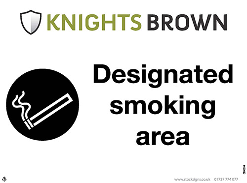 Designated smoking area - 4mm Correx, 400 x 300mm