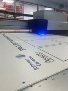 Printer printing the Johnson Controls Boards