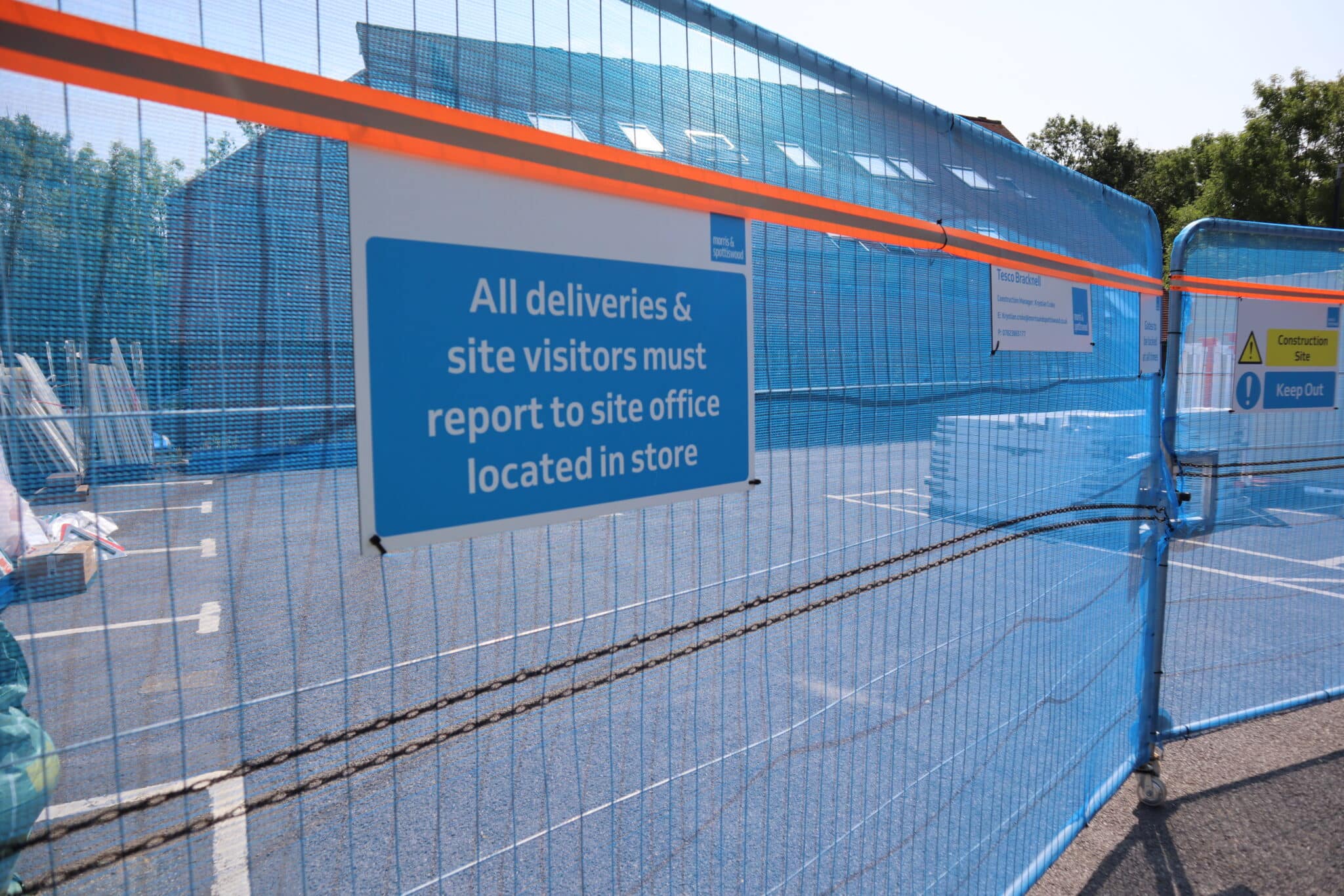 Morris and Spottiswood site temporary construction signage