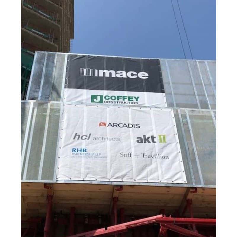 Mesh Banners for construction with logos