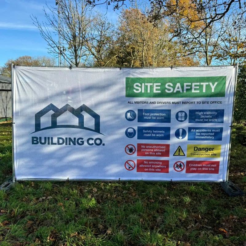 Heras Fencing Banner with Site Safety Information from Stocksigns Ltd