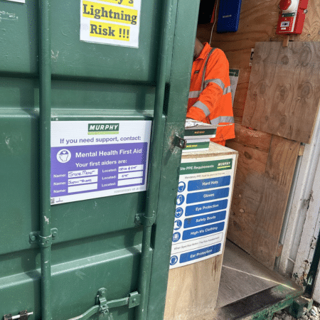 Murphy Mental health first aider sign on site Murphy Mental health first aider sign on site