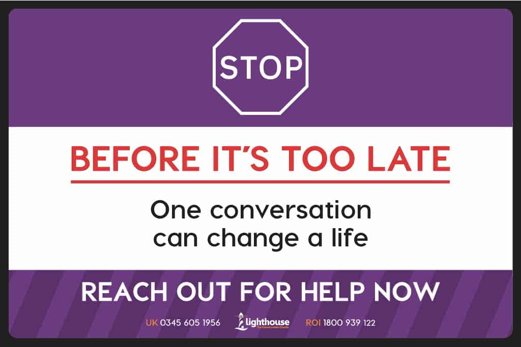 Before its too late- Lighthouse Charity general reminder sign