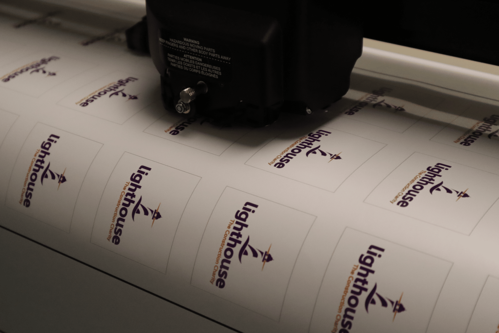 Lighthouse hard hat label Lighthouse label printing- Manufactured at Stocksigns
